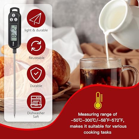 Copkim 12 Pcs Meat Food Thermometer Food with Probe