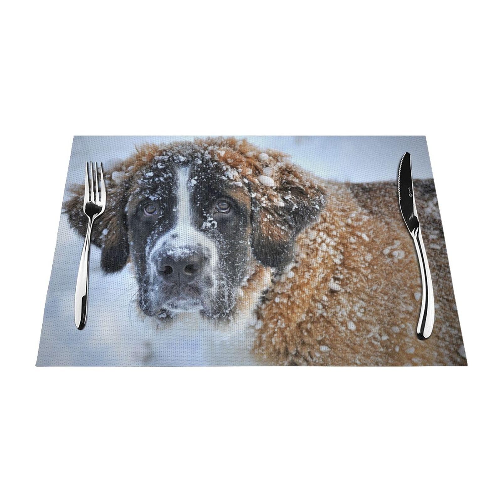 Set de table Saint-Bernard pour repas de famille et décoration de cuisine