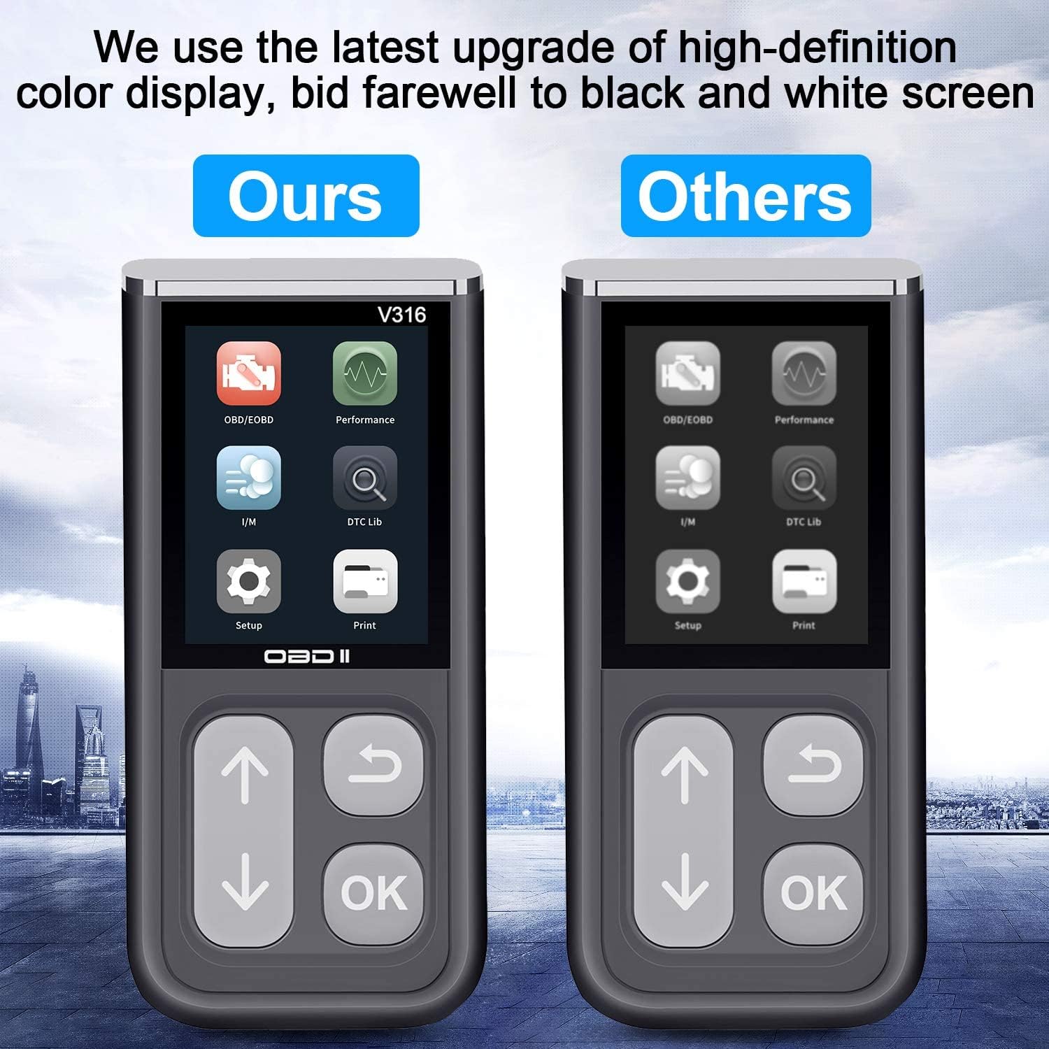 AMTIFO OBD2 Scanner Car Clear Fault Code Reader Fixed Tool Color Screen Kit Check Auto Engine Light Diagnostic Scan Tester