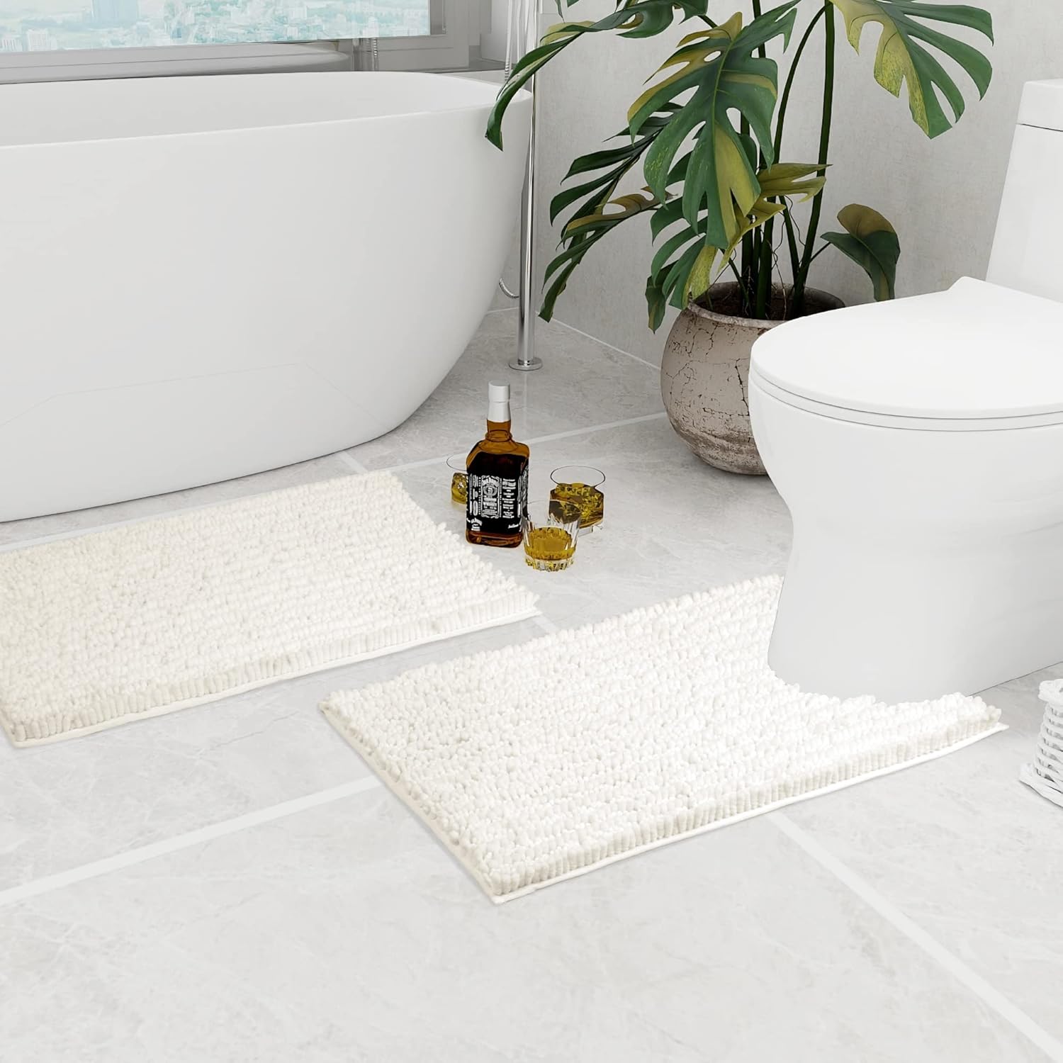 Walensee Bathroom Rug 2 Pieces Set Non Slip Bath Mat (20