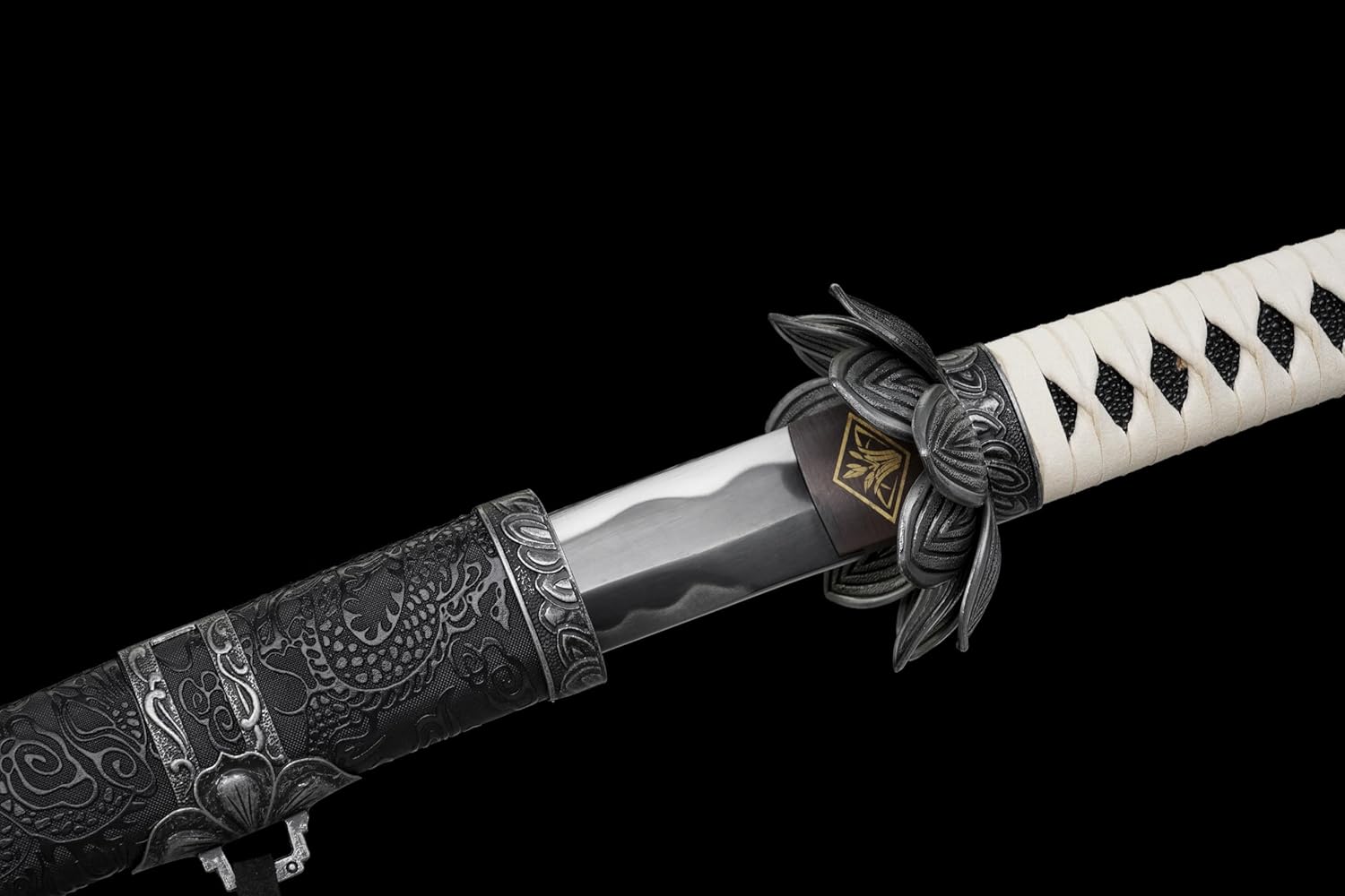 Sekiro Shadows Die Twice Cosplay Real Japanese Samurai Katana Sword- Hand-Forged, Sharp High-Carbon Steel Blade, Full Tang, Black Finish