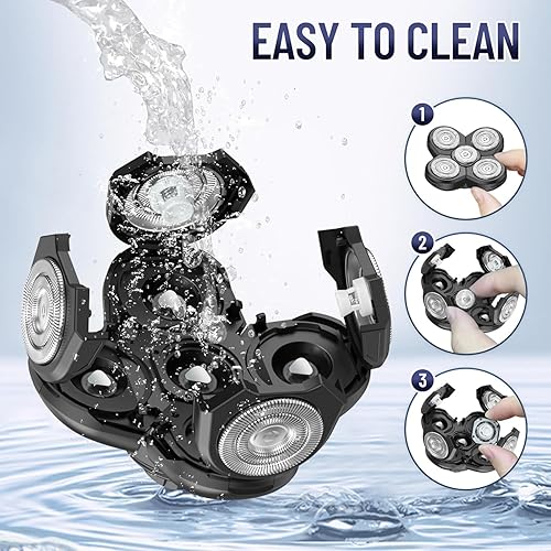 Miniatura 5 de Cabezales de repuesto para afeitadora de cabeza, 5 cuchillas para hombres, cabezales de repuesto para afeitadora eléctrica para hombres, cabezales