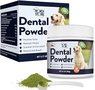 Dog Breath Freshener Dental Powder–Teeth Cleaning Powder for Dogs with Probiotics & Herbs–Plaque & Tartar Remover, Fresh Breath Remedy & Oral Care (3.1 Ounce (Pack of 1), Chicken)