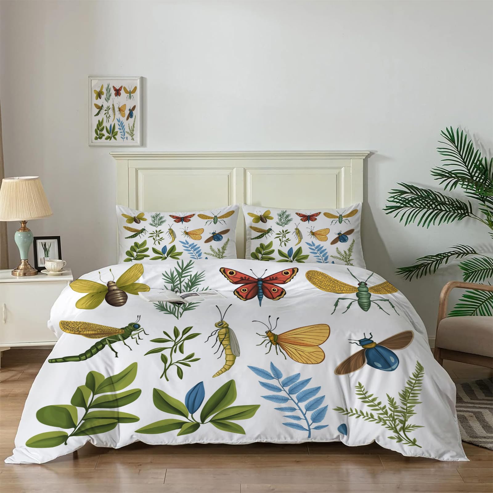 Housse de couette avec fermeture éclair motif bohème pour changer de lit facilement