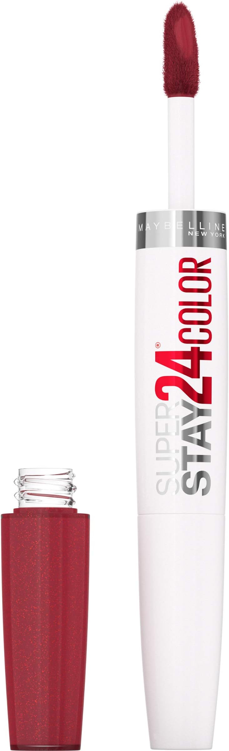 MAYBELLINE Super Stay 24 2-step Long Lasting Liquid Lipstick and Lip Balm, 930 City Ablaze, 1 count