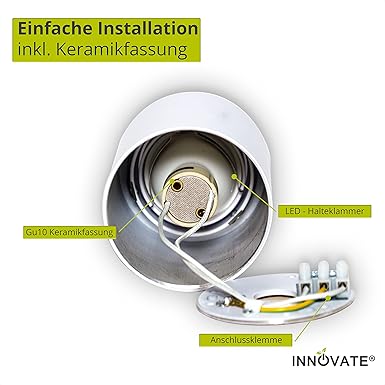 INNOVATE INNOVATE LED opbouwspot - 35° draaibare opbouwlamp - compacte opbouwspot - moderne IP20 opbouwspot GU10 fitting - platte downlight excl. lampen (2 stuks, wit rond) photo 3
