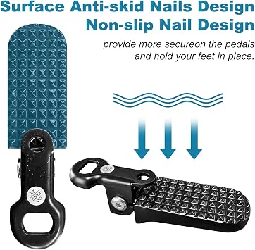 Bike Rear Pedals, Mini Folding Bicycle Foot Pegs, Rear Seat Footrest Pedals for Mountain Bike E-Bike