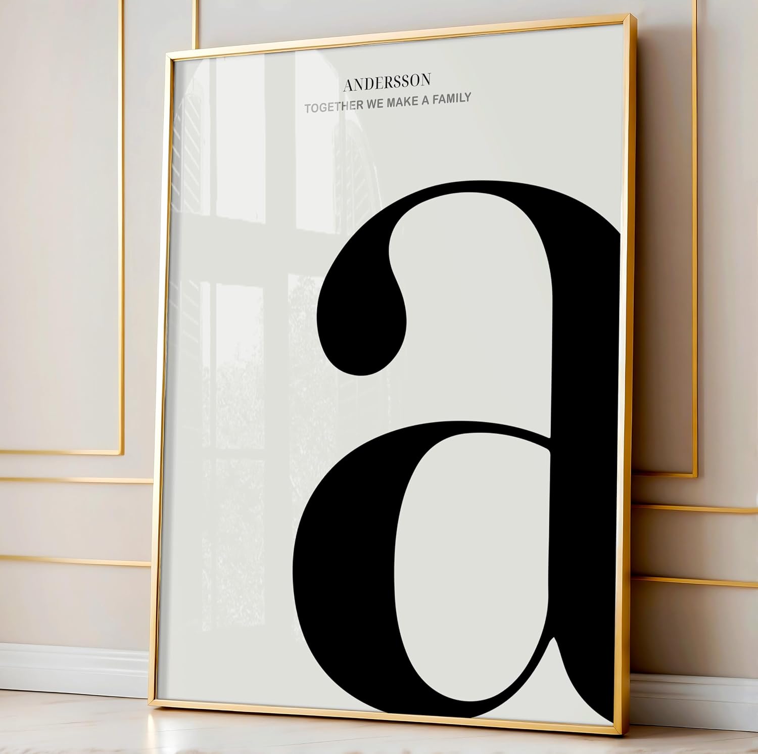 Poster Master Personalized Letter A Print, Customized Family Name Poster and Canvas, Typography Art, Gift for Parents, Relatives, Available in 8x10 to 30x40