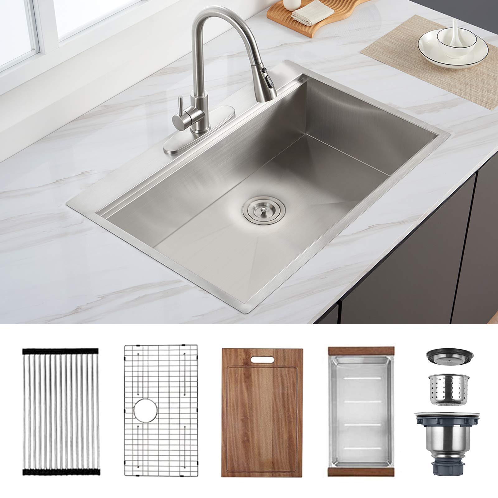 Buy 33 x 22 inch Dropin Kitchen Sink, Stainless Steel Dropin