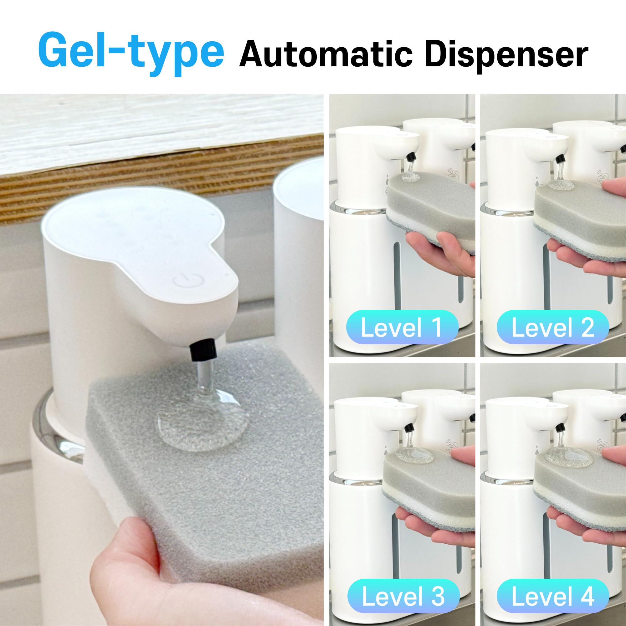 OLG Dispensador de jabón sin contacto, mano automática, doble tanque, 798.5 ml, detergente para platos, cocina, baño, espuma y líquido