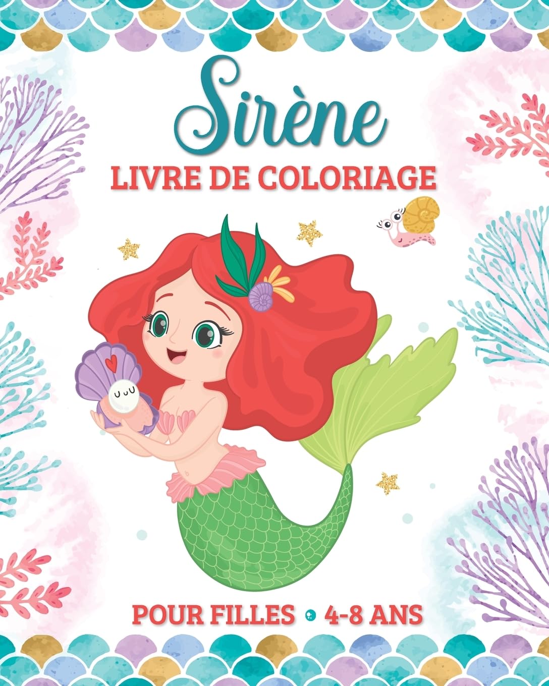 Sirène Livre de Coloriage pour Filles de 4 à 8 Ans: 49 Images Magnifiques et Faciles à Colorier pour les Enfants