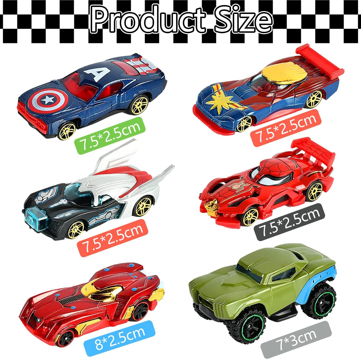 HBSFBH Giocattolo Modello Macchinine, 6 Pezzi Set di Macchinine, Metallo Giocattoli di Auto da Corsa, Mini Auto Giocattolo, Macchinine Giocattolo, Stunt Toy Car, Macchinine per Regalo - 3