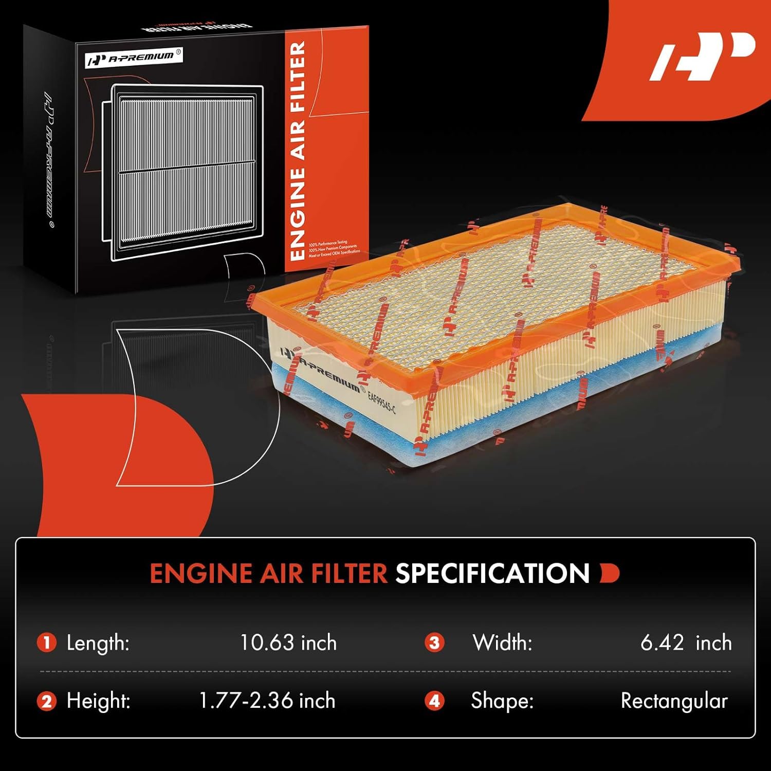 A-Premium 2-PC Engine Air Filter Compatible with Jeep JL Series Wrangler 2020-2023, JT Series Gladiator 2021-2023, 3.0L, Replace# XA11912, 68293164AB