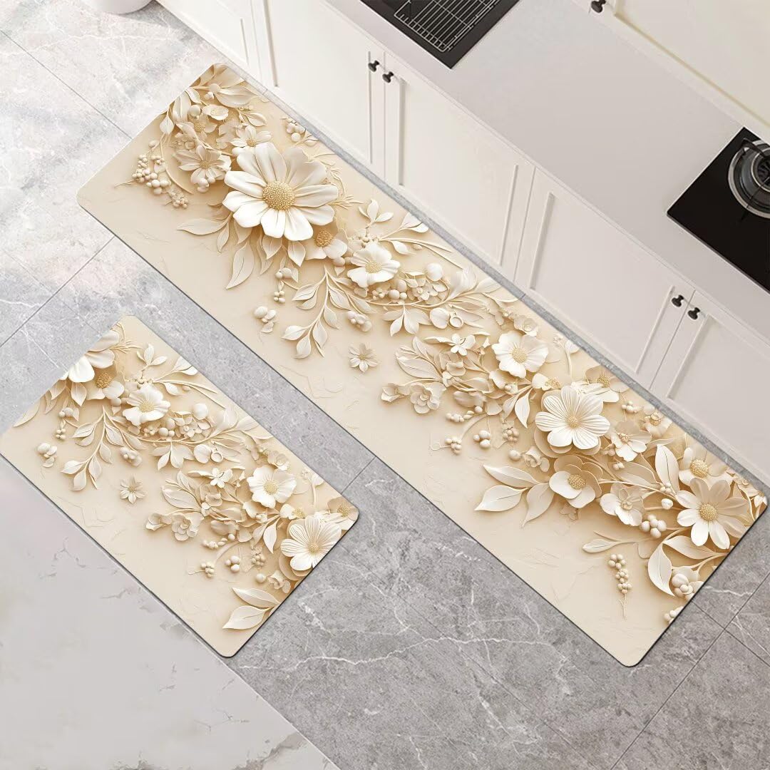 Alfombra baño secado rapido y alfombras de cocina de 2 piezas en formato alargado