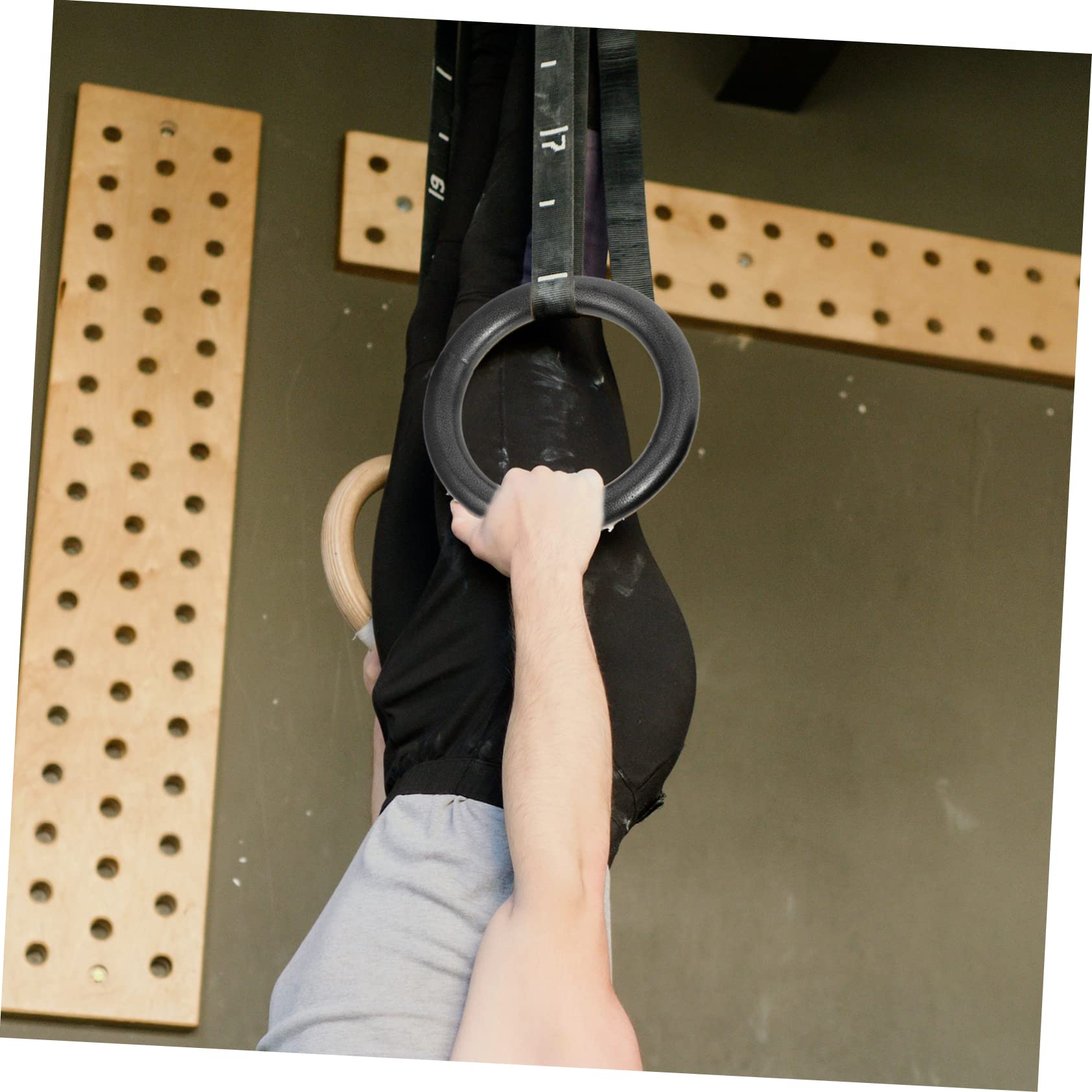 BESTonZON 2Pcs Gymnastics Rings Set for Home Workout Durable Fitness Ring Supplies for Strength Training Bodyweight Exercises