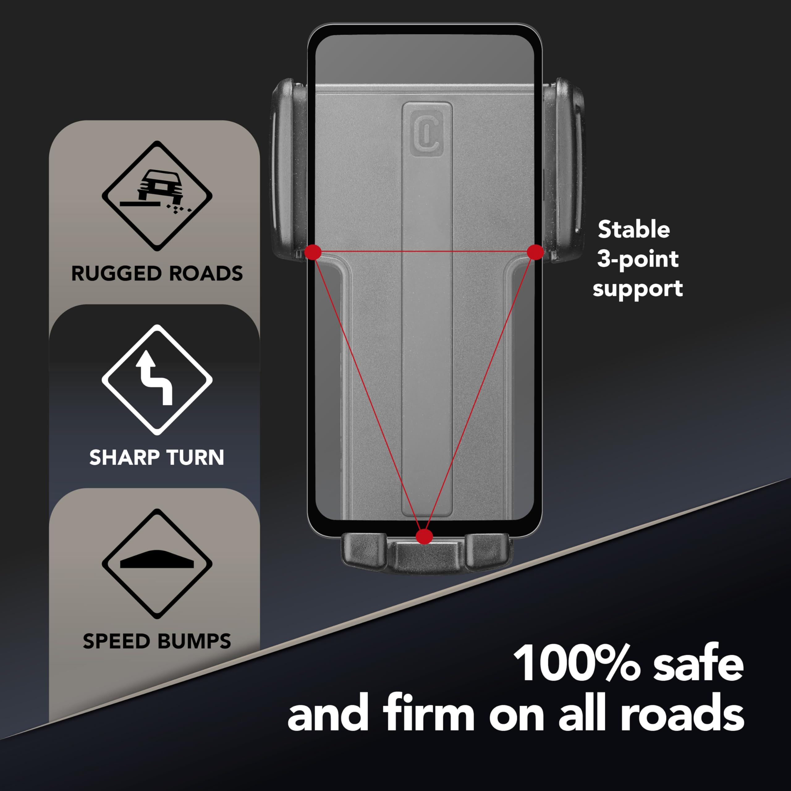 cellularline | Hug - Universale | Supporto Porta Smartphone da Auto per Alette di Aerazione - Universale per Tutti i Cellulari - Rotazione a 360 - Stabile e Solido