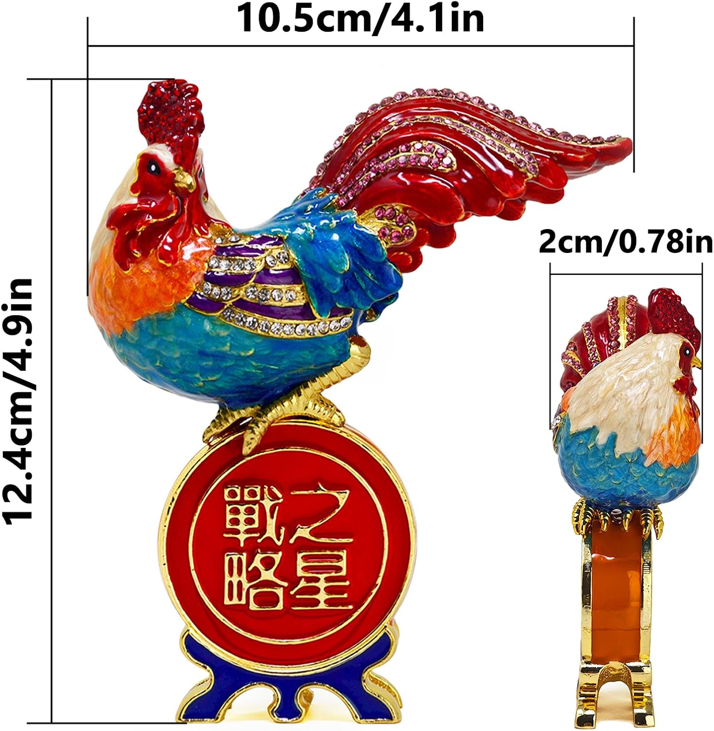 fengshuisale 2026 Fengshui The Strategic Rooster Stands On A Chinese Chess Figurine Bring Good Luck Home Office Decorating Ornament w5710 image 2