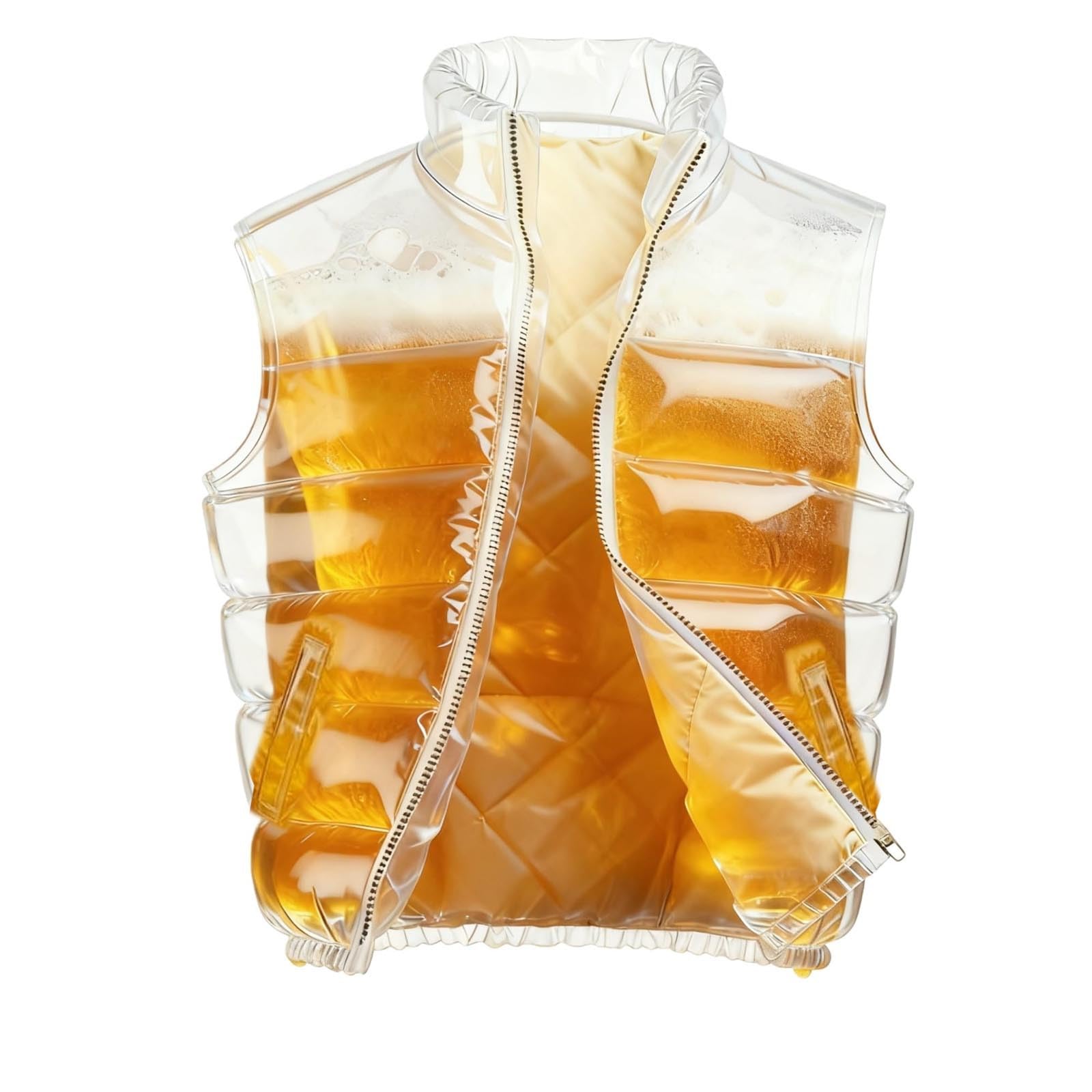 Veste de boisson de bière avec paille intégrée et compartiment transparent - 4