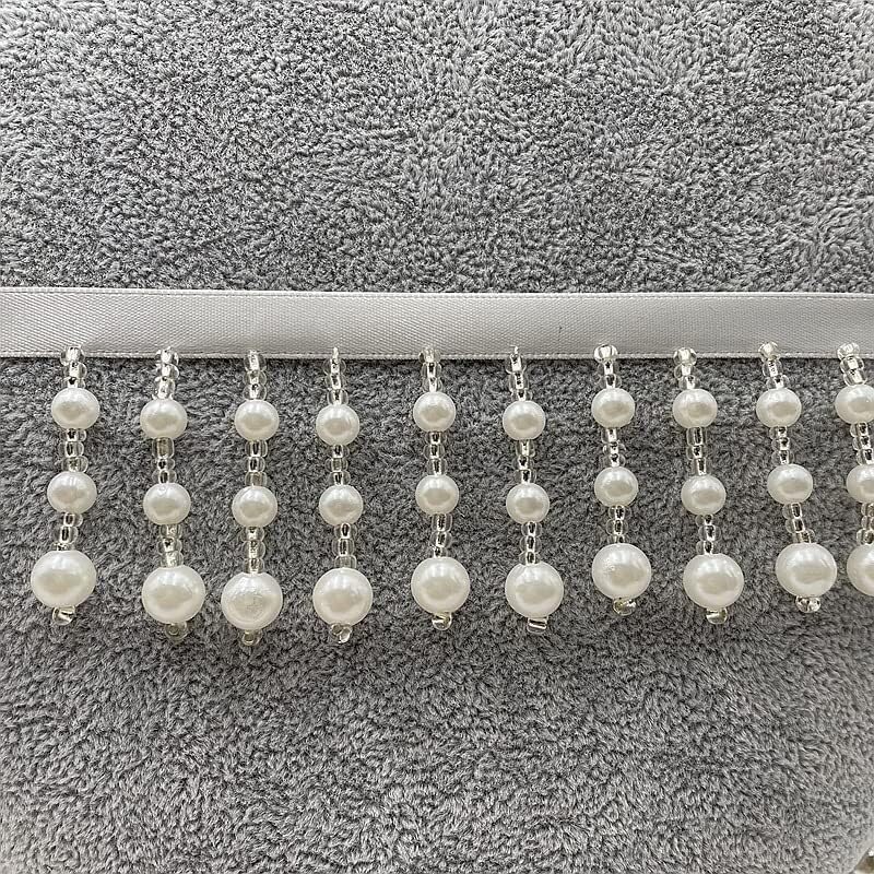 Ruban de garniture à franges perlées de 10 mètres
