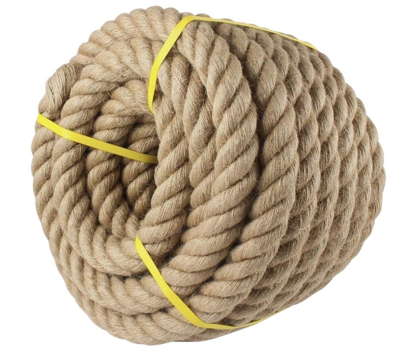 Corda Canapa Naturale Spago di iuta naturale da 24 mm x 5/10 m, corda ben intrecciata for imballaggio con corde spesse e resistenti for avvolgimento fai te