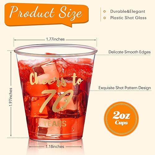 Miniatura 8 de Zubebe 100 vasos de chupito de felicitación a 30 años, vasos desechables de 2 onzas, regalos de fiesta de 30 cumpleaños para ella y él, mujeres y