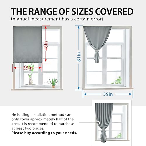 Miniatura 3 de Cinta mágica adhesiva en cortinas portátiles para ventanas, cortinas opacas para dormitorio, cortinas opacas térmicas, sin taladro, oscurecimiento
