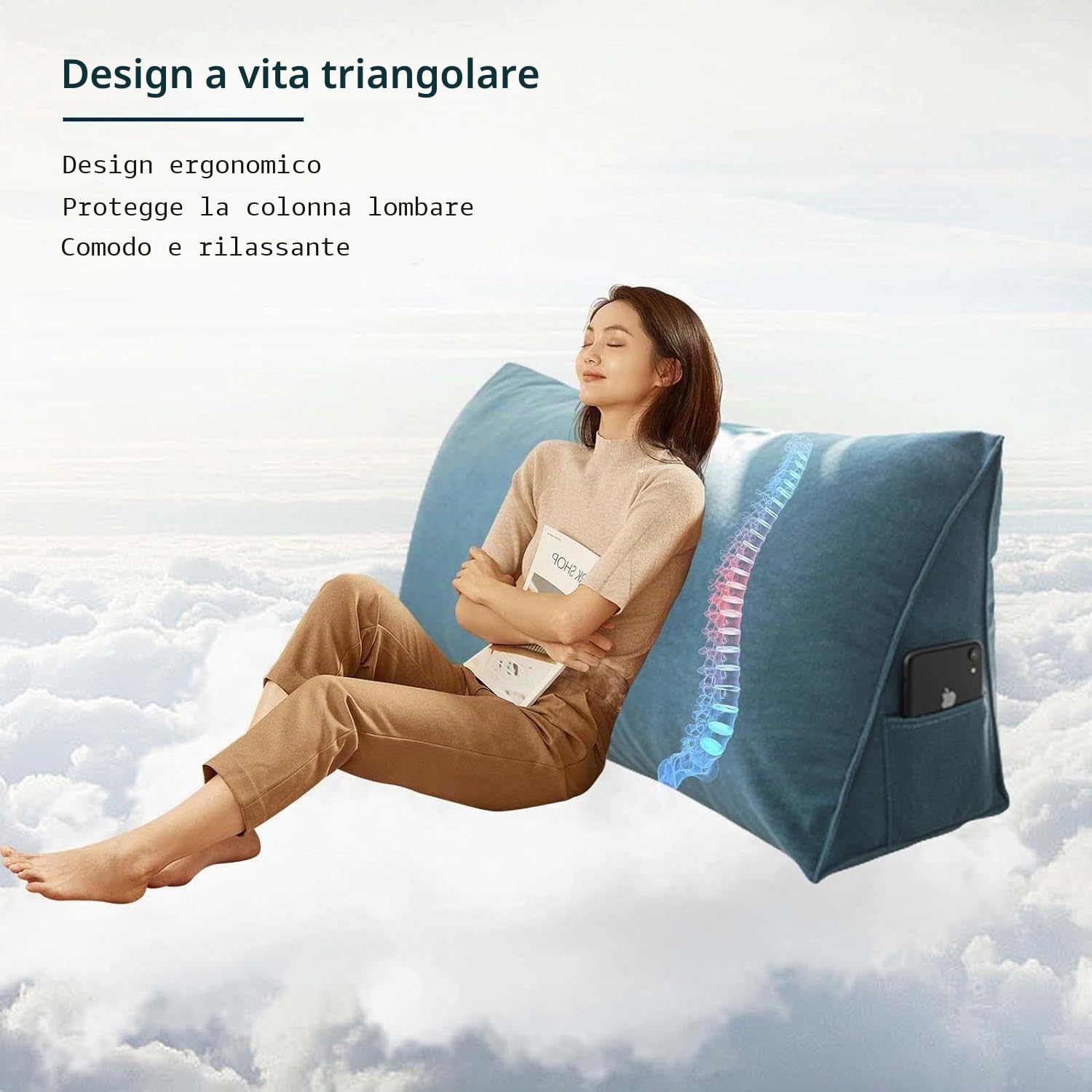 ZLZNX Cuscino da Lettura, Cuscino da Schienale, Letto/Divano, Cuscino A Cuneo, Testiera, Cuscino da Letto, Schienale Letto, Cuscino Lombare, Cuscino di Supporto Letto per La Lettura,05,80X35X20cm