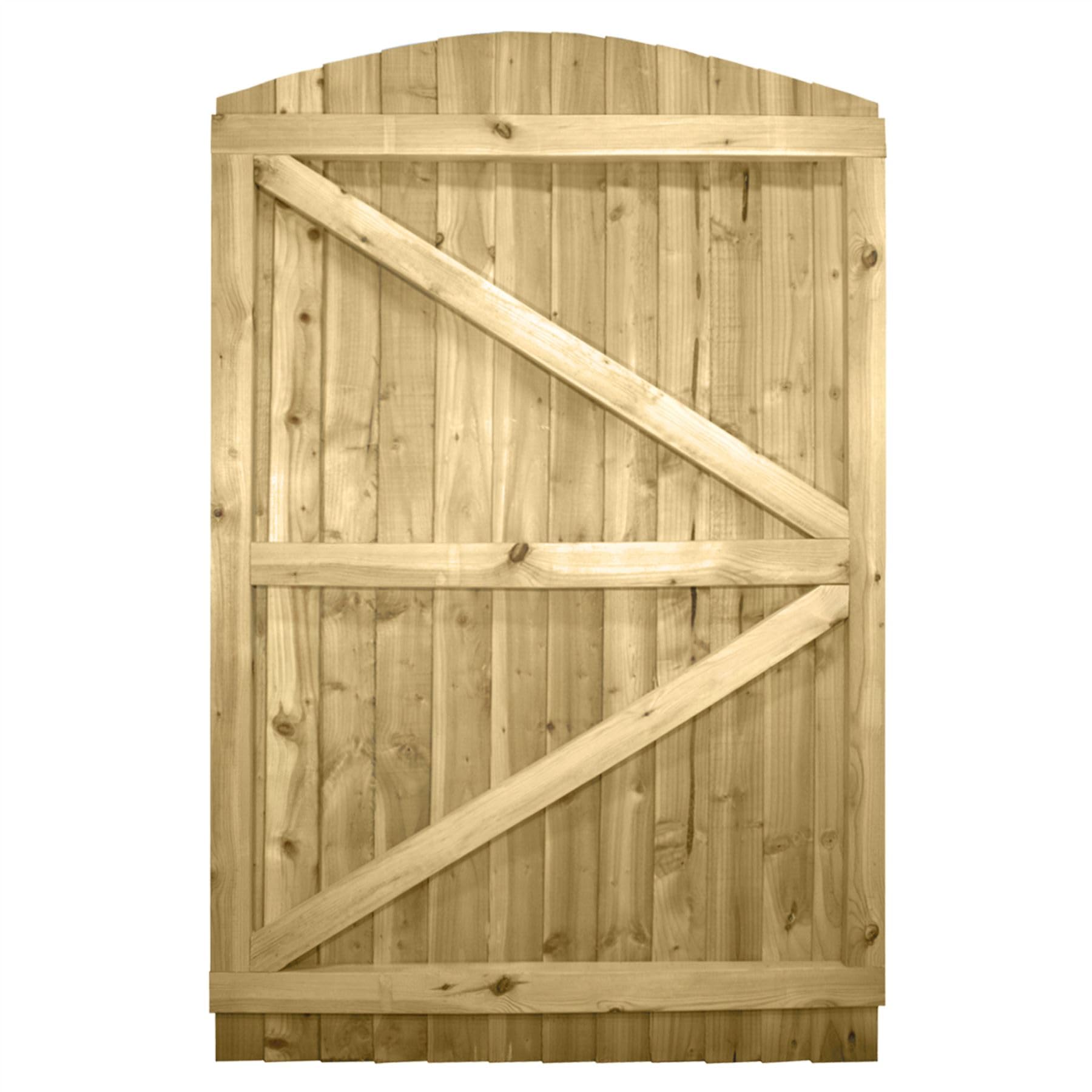 Bespoke Arch Top Wooden Garden Gate, 7ft x 4ft Feather Edge Fully Framed
