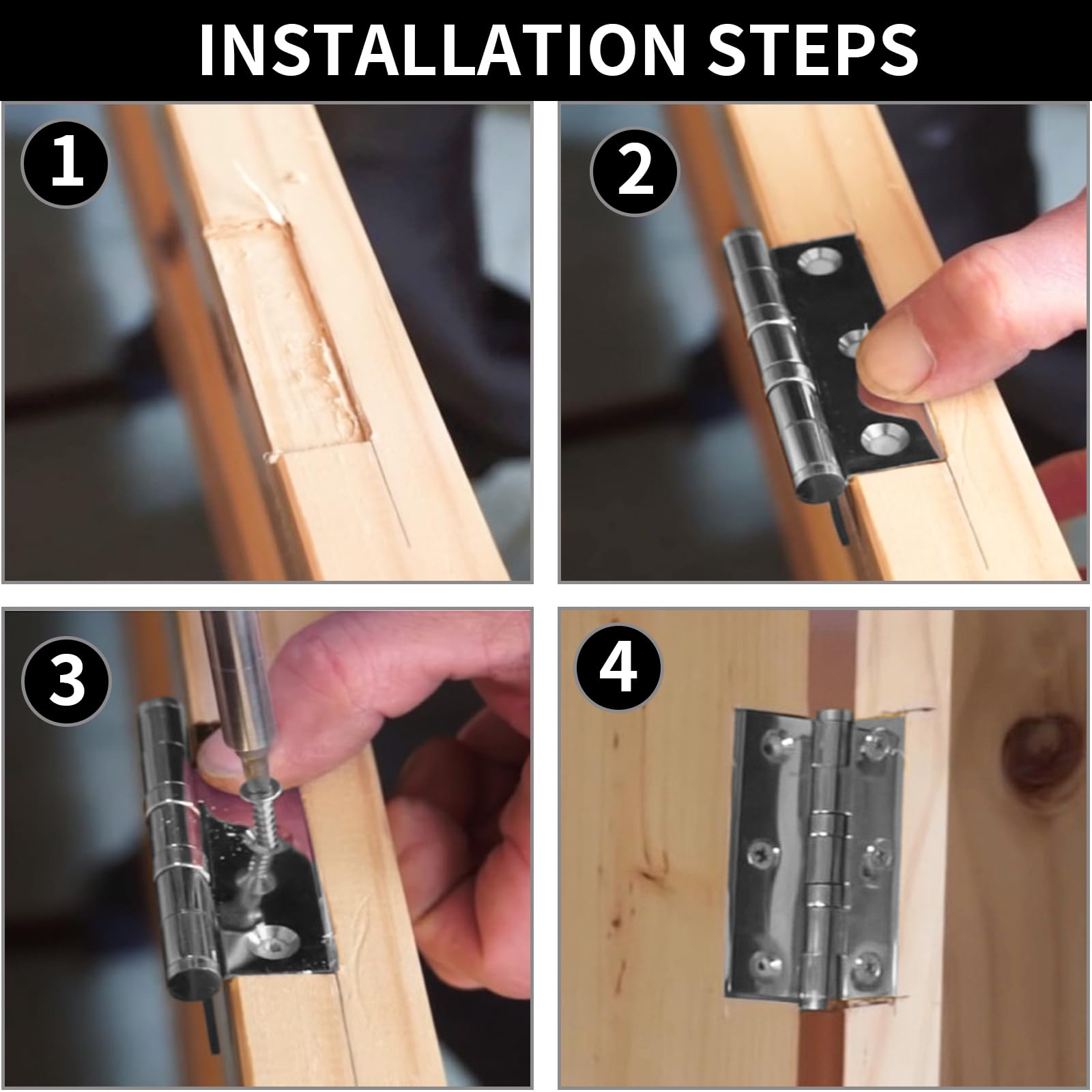 30 Cerniere In Acciaio Inox 25.5x23.5mm - Con Viti Per Armadi E Porte - Foto 3