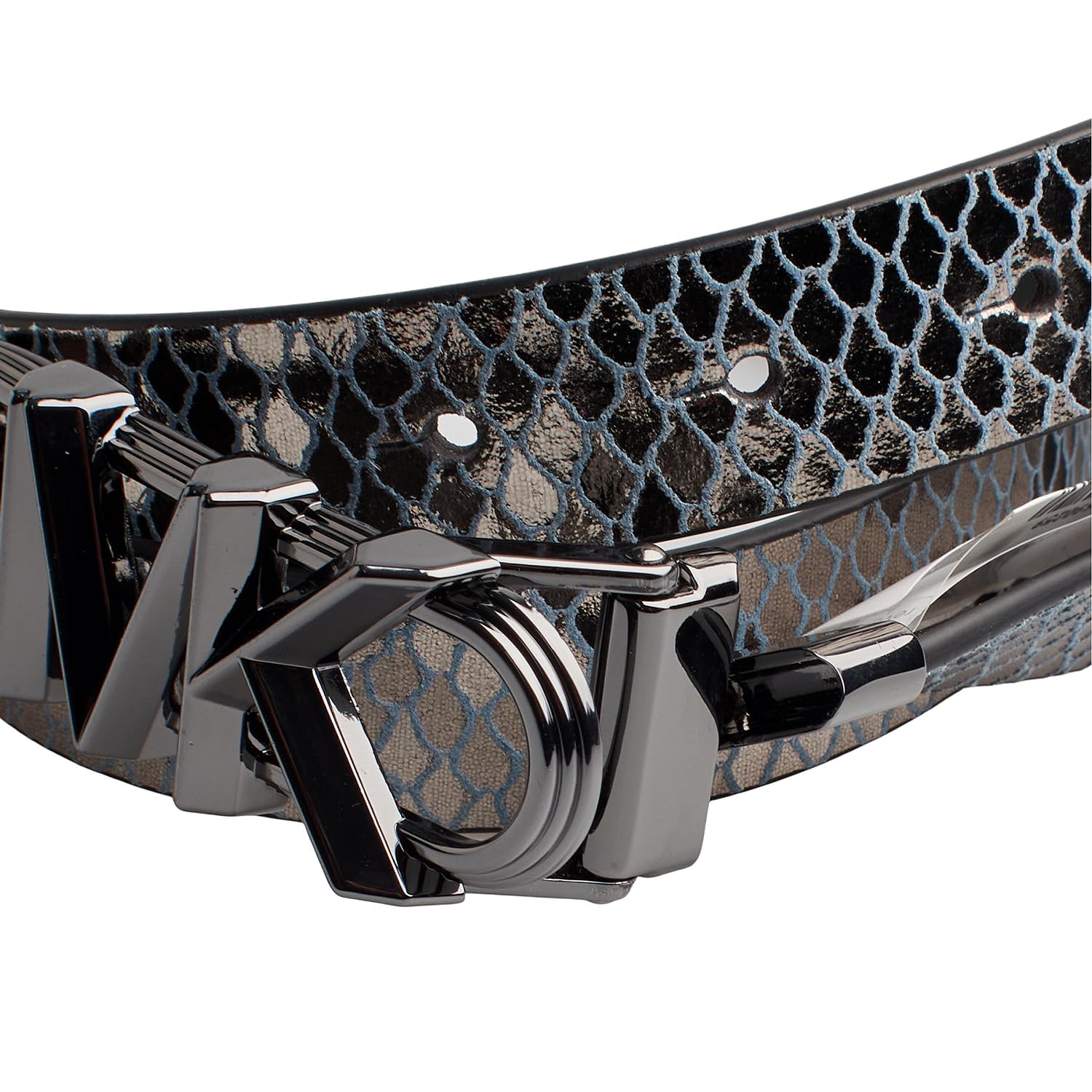 Michael Kors Ceinture fine réversible en cuir métallisé pour femme 558992