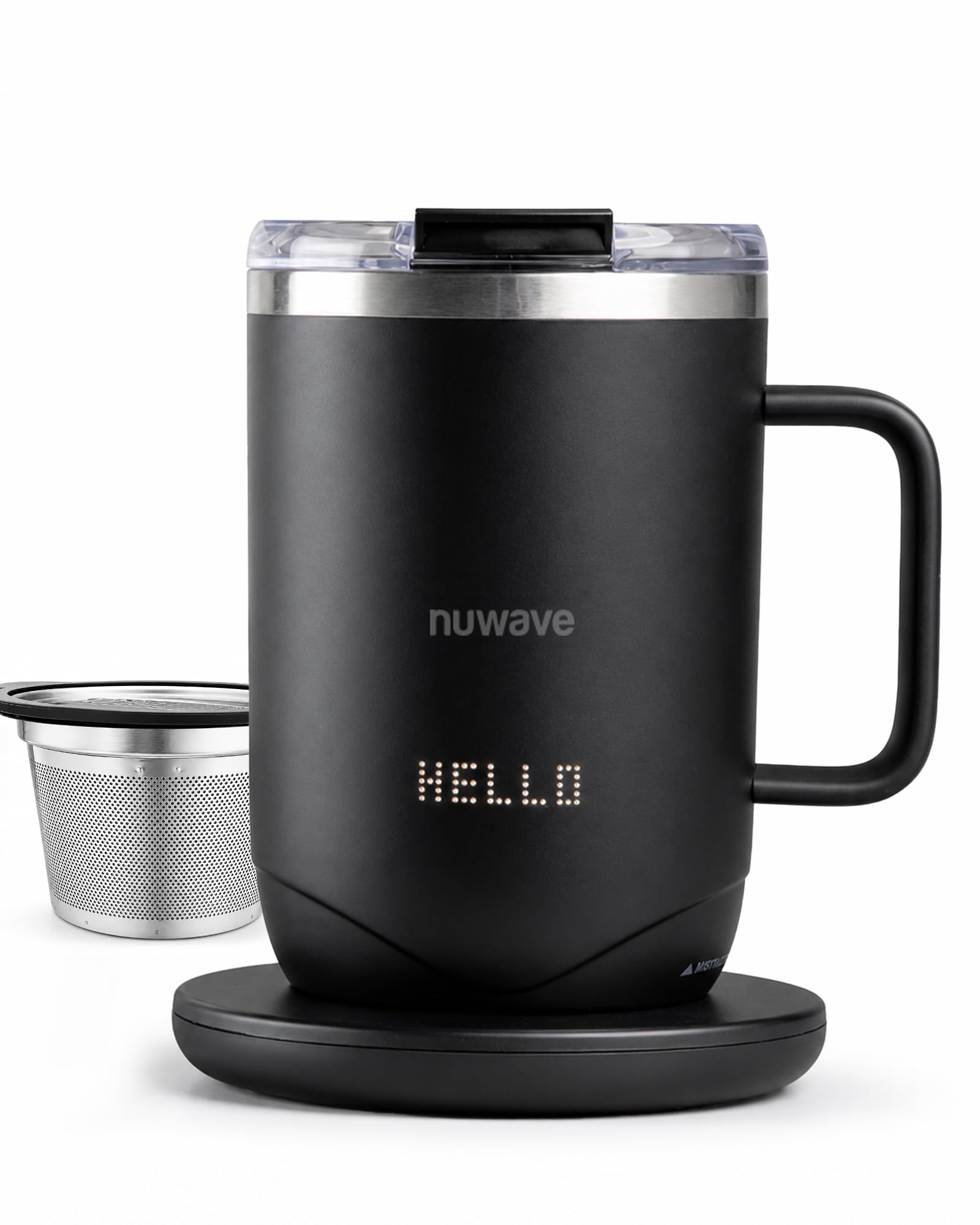 Precision Heated Coffee Mug, 16oz Rechargeable Temperature Control | 5 Preset Modes & Brew, LED Display, 5+ Hour Cordless Warming, Vacuum Insulated Stainless Steel