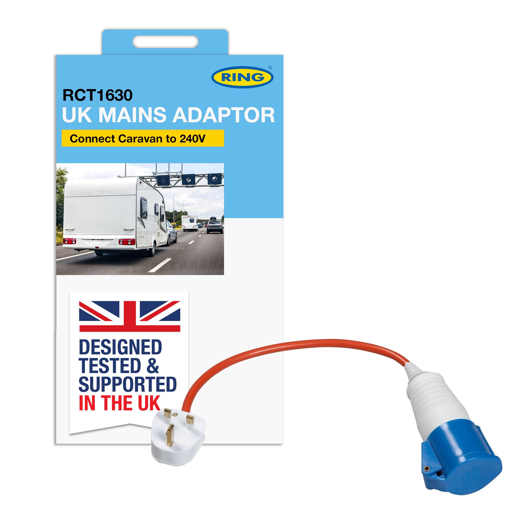 Ring RCT1630 230V Ac 16A Trailer Towing Mains Uk Adaptor Single