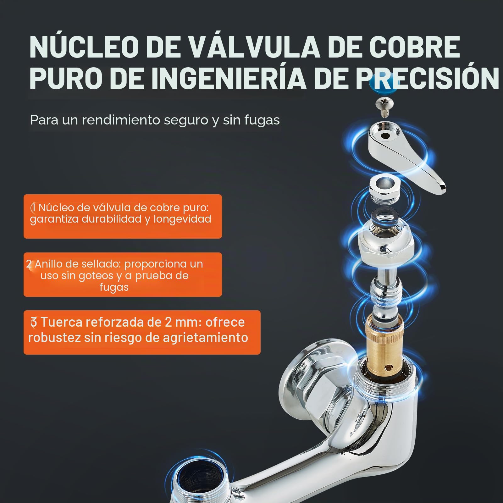 VEVOR Grifo Comercial con Rociador de Preenjuague, 53,34 cm de Altura, 20,32 cm de Centro, Caño Oscilante, Grifo para Fregadero de Cocina de Montaje en Pared, Dispositivo Construido en Latón