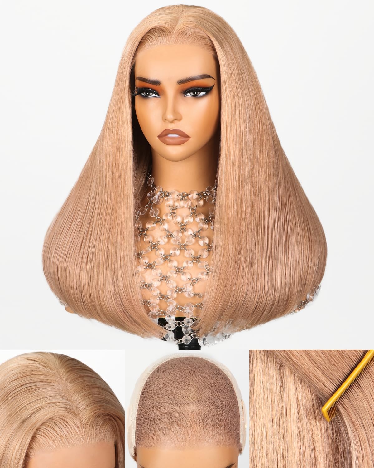 Arabella Hair 6x5 Wear And Go Glueless Wig Human Hair 230% Density Ready to Wear Straight Wig Human Hair Pre Plucked Pre Cut for Women Black Breathable Full Wigs with Adjustable Straps 16inch