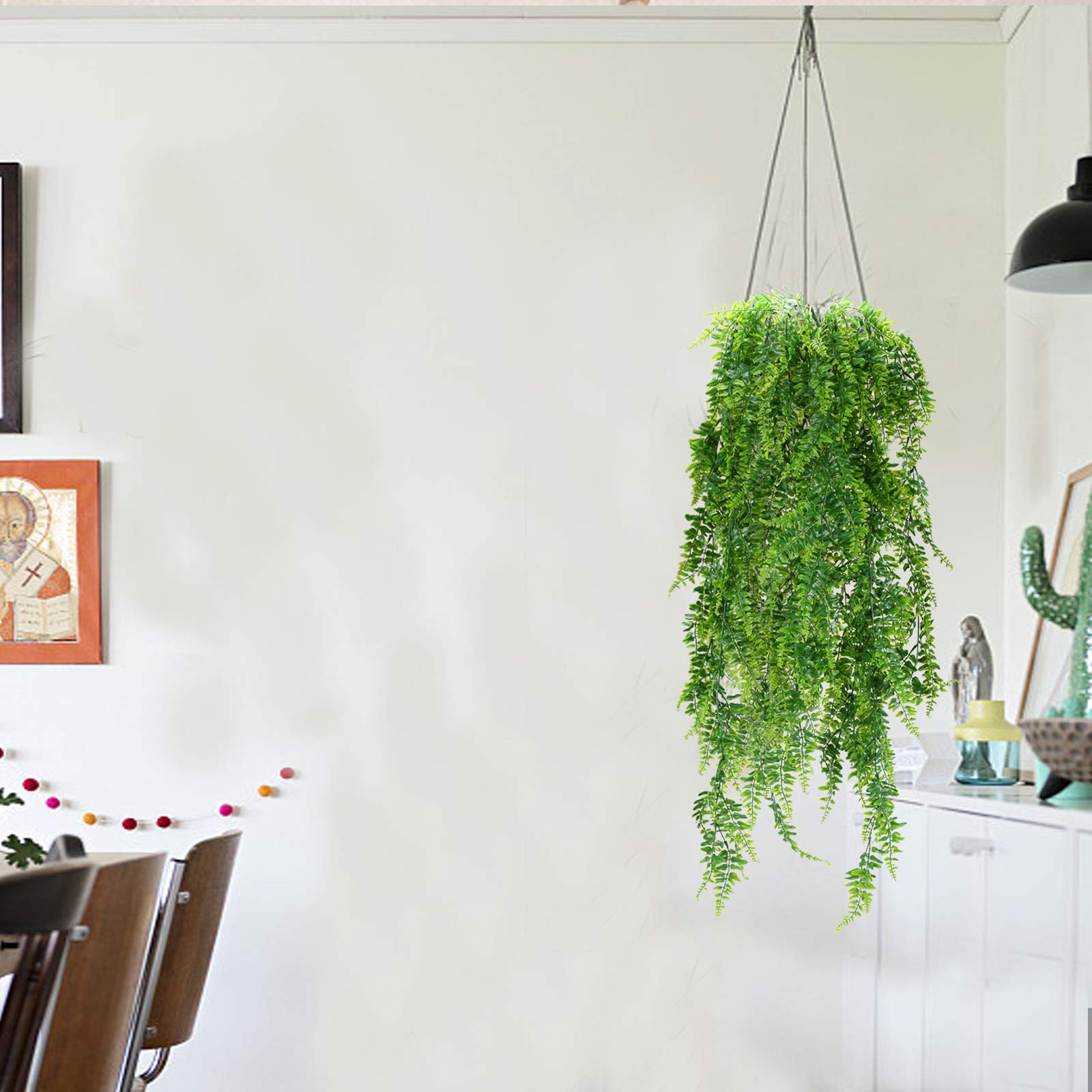 2 Plantes Artificielles Vigne Suspendue Fougère - Décoration Intérieur Extérieur