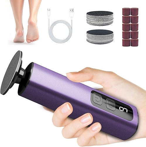 Removedor eléctrico de callos de pies y lima de uñas, removedor eléctrico de callos para pies, 9 velocidades ajustables, 1800 mAh recargable, cuerpo
