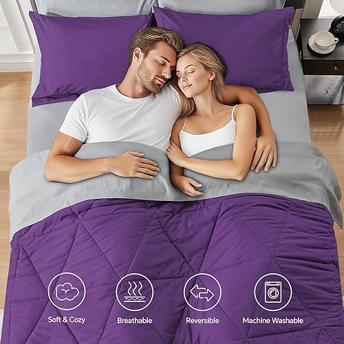 Miniatura 2 de BEDELITE Juego de ropa de cama con edredón tamaño individual XL de 5 piezas en una bolsa - Juego de cama reversible de microfibra suave extra larga