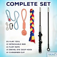 Vista 5 de YES4QUALITY Poste de coqueteo para perros, seguro y fuerte para razas grandes con cordón de nailon, poste de resorte para tira y afloja, juego