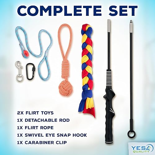 Miniatura 5 de YES4QUALITY Poste de coqueteo para perros, seguro y fuerte para razas grandes con cordón de nailon, poste de resorte para tira y afloja, juego