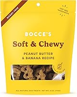 Bocce's Bakery PB & Banana Soft Chewy Dog Treats - Wheat-Free, Oven-Baked, All-Natural Peanut Butter Banana Cookies, 6oz