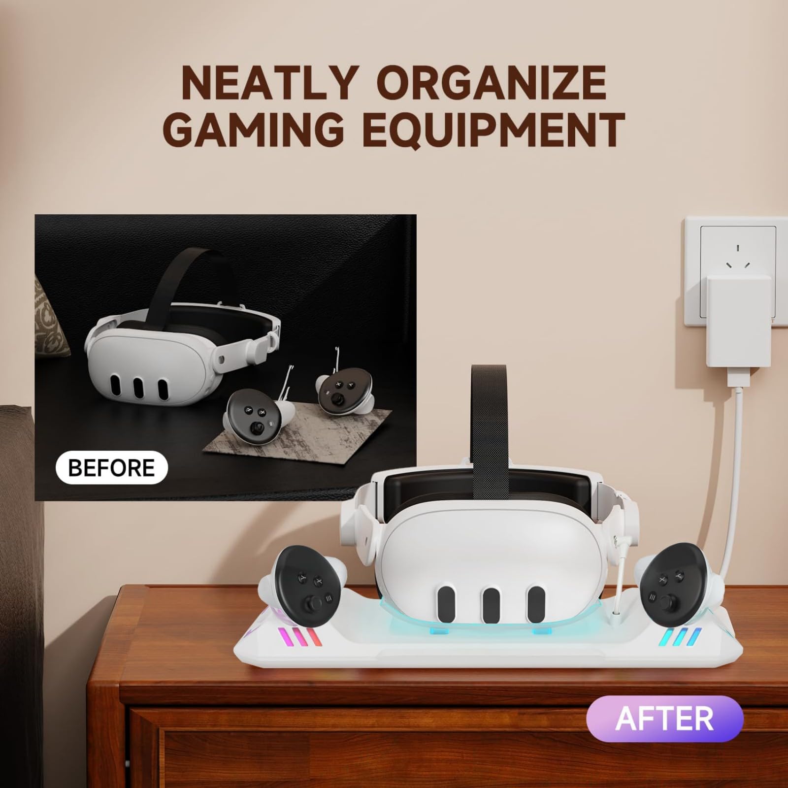 Dock di ricarica per cuffie 3/3S Controller Station Supporto da tavolo con indicatori LED dock ricaricabile