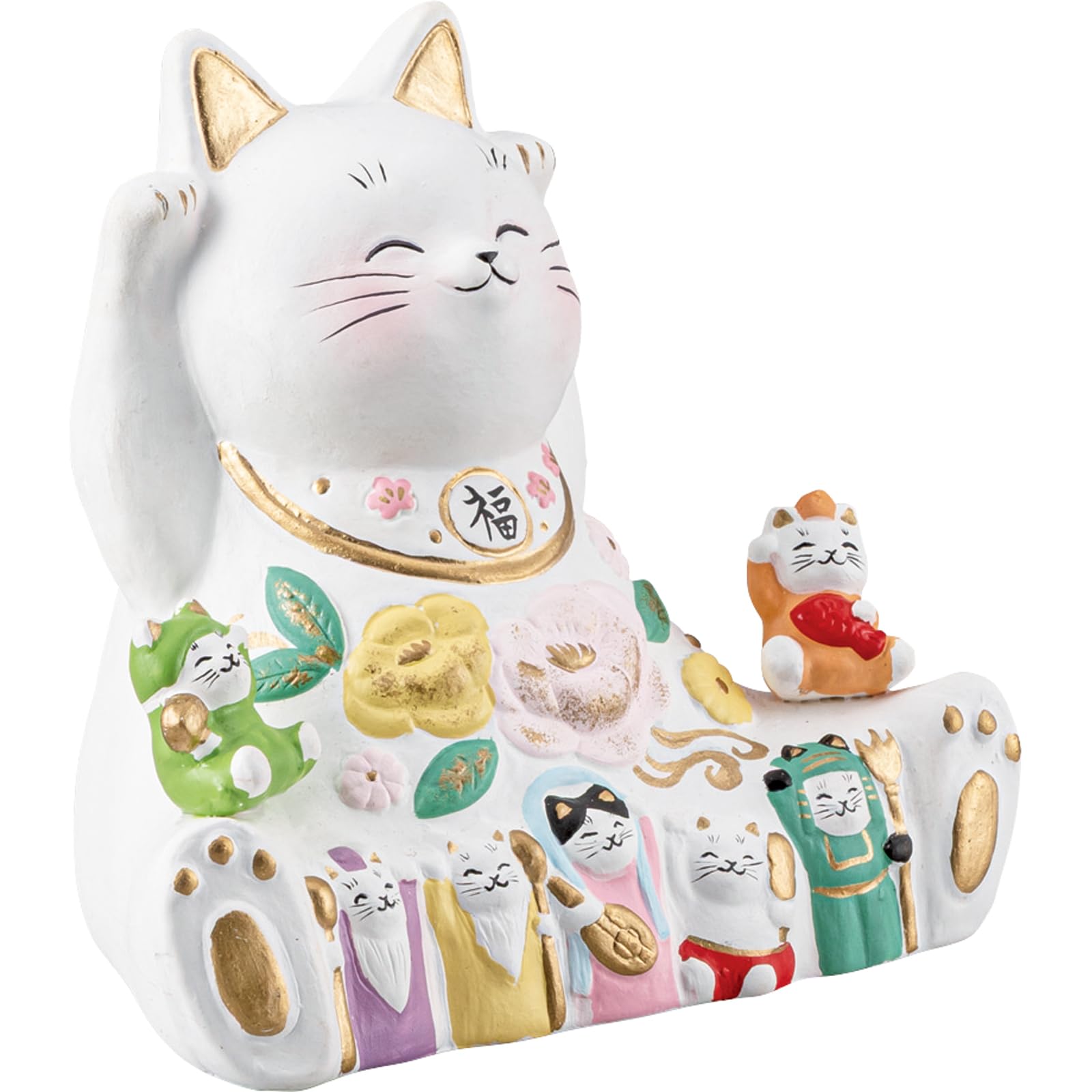 赤絵七福神中猫　瀬戸焼き　24センチ　招き猫 Amazon.co.jp: サンアート 「 招き猫プロジェクト 招福瀬戸窯 」 猫