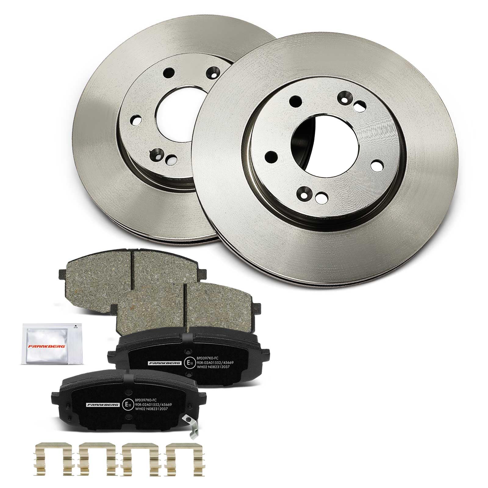Frankberg Bremsensatz inkl. 2x Bremsscheiben + 4x Bremsbeläge Vorne Kompatibel mit i30 FD Cee'D Schrägheck ED Pro Cee'D ED Cee'D SW ED i30 Kombi FD Replace# K2JA3328ZA