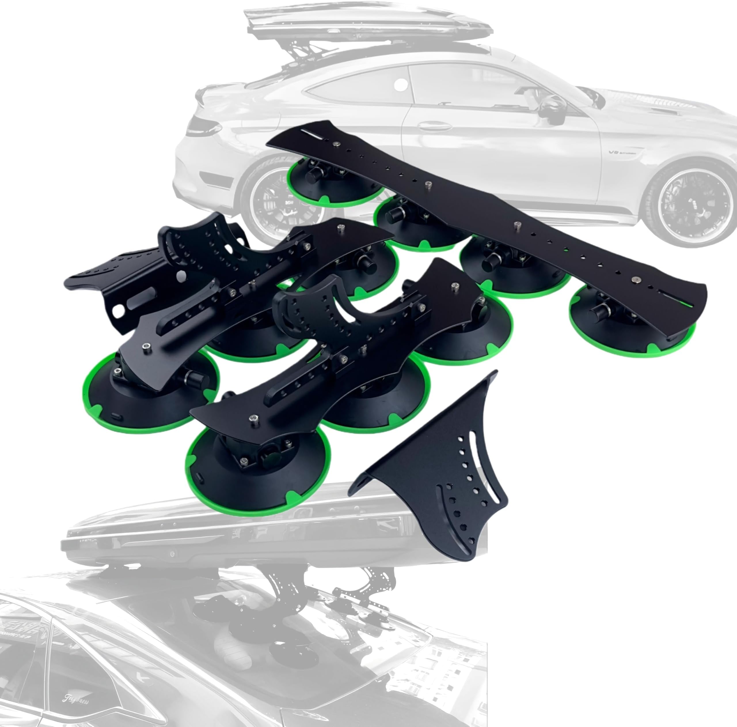 Suction Cup Roof Racks for Cars Without Rails Like Tesla Model 3 Toyota Camry Corolla Honda Civic to Install Rooftop Cargo Carrier Hard Shell Box Bike Racks Kayak Racks Ski Snowboard Racks
