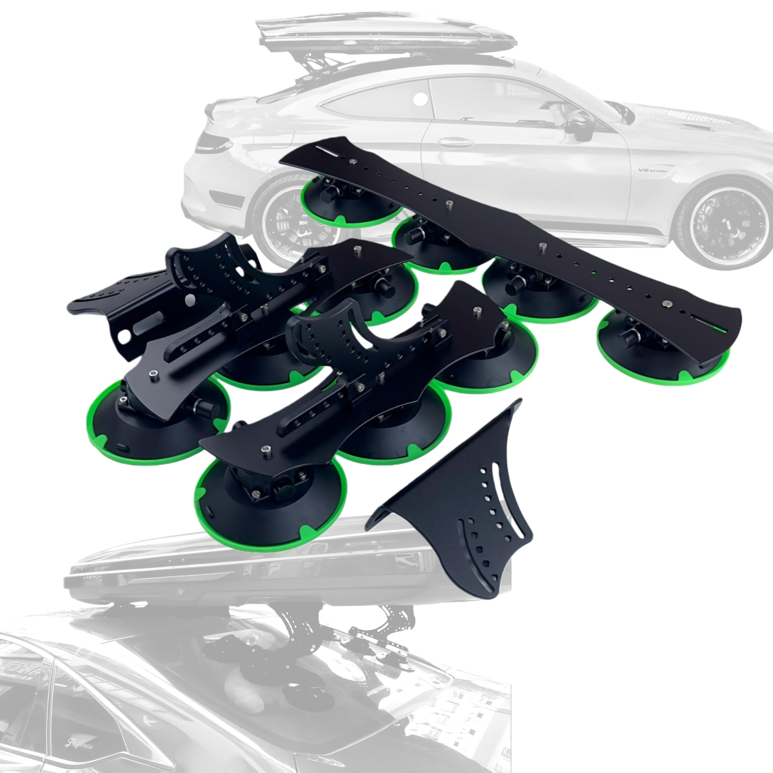 Suction Cup Roof Racks for Cars Without Rails Like Tesla Model 3 Toyota Camry Corolla Honda Civic to Install Rooftop Cargo Carrier Hard Shell Box Bike Racks Kayak Racks Ski Snowboard Racks