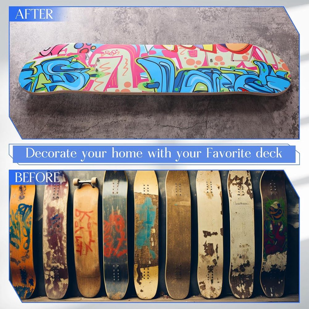 Soporte de Pared para Monopatín, Snowboard y Longboard