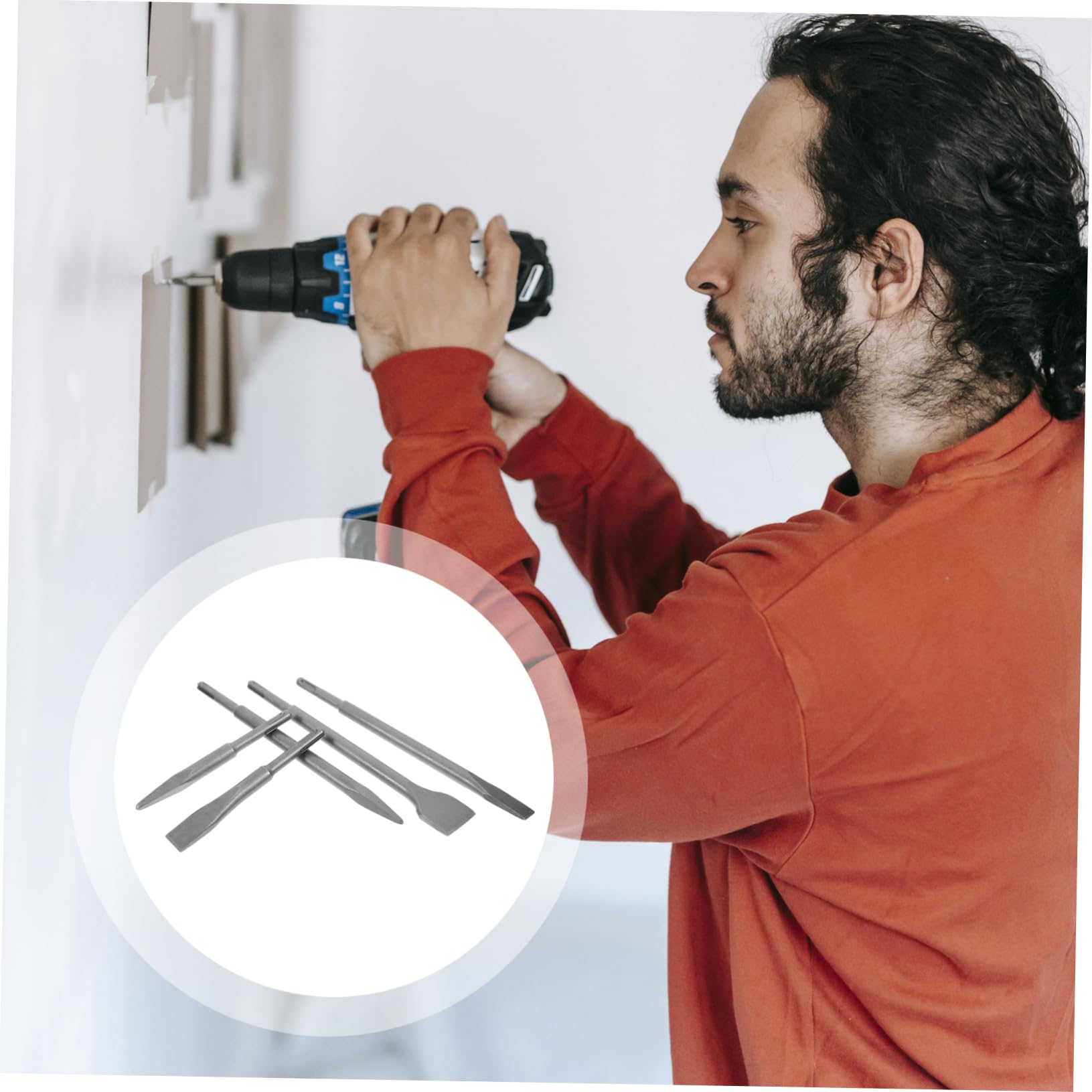 PRETYZOOM 5piezas Cinceles para Taladro Brocas para Hormigón y Mampostería Cincel para Martillo Demoledor Construcción