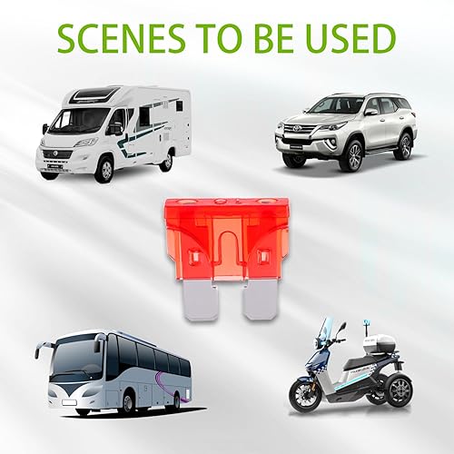 Miniatura 4 de BOJACK 50 fusibles automotrices estándar de 10 A (ATOAPRATS) fusibles de coche de 10 amperios 32 V (1224 V) fusible de hoja para auto y camión