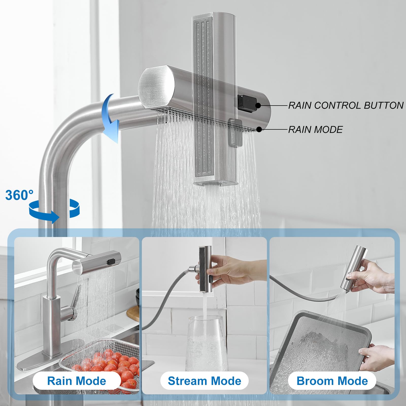 RUMOSE Robinets De Cuisine Avec Pulvérisateur Extractible