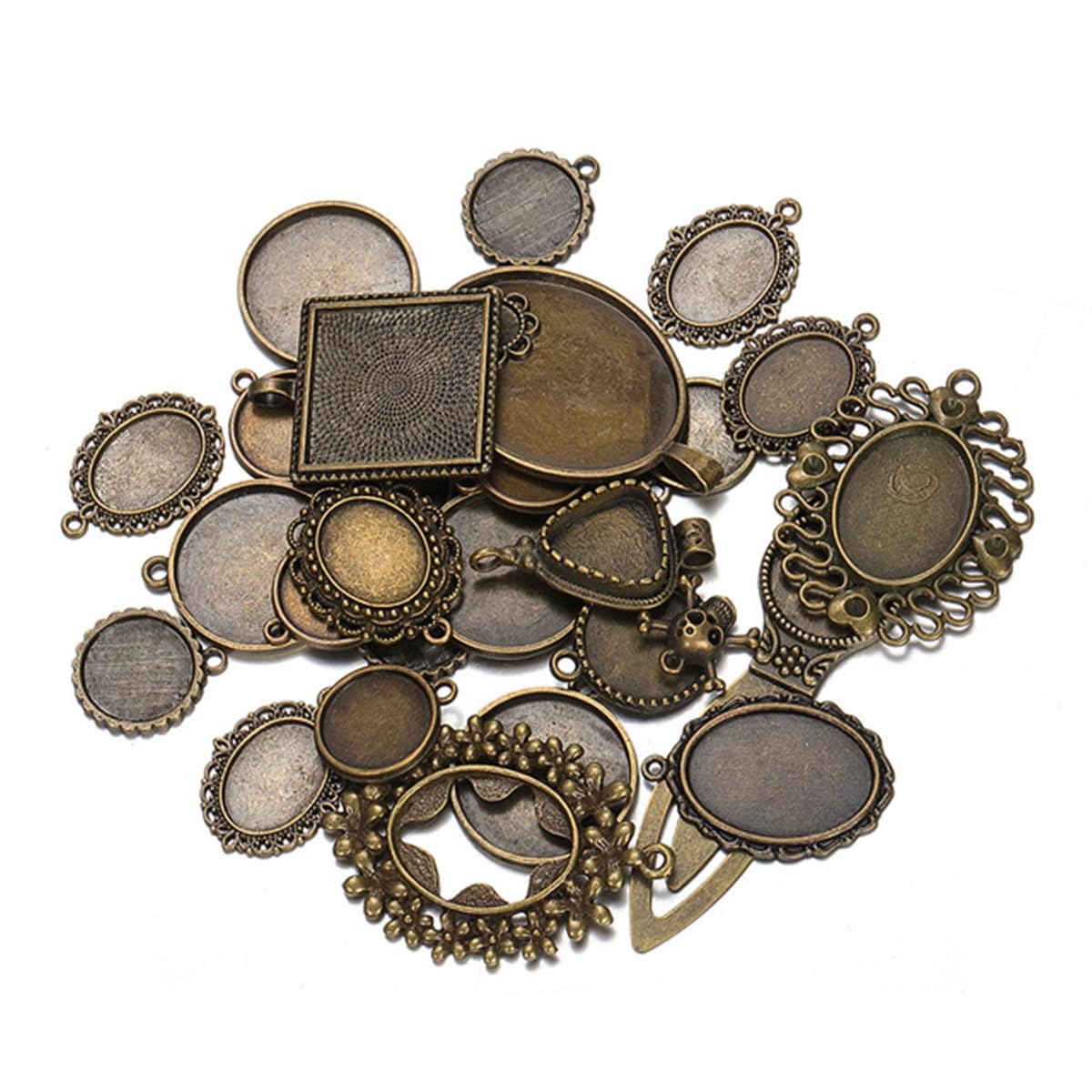 Michear Charms Pendants for Jewellery Making DIY Antique Handmade Accessories Mixed for Crafting,Vintage Necklace Bracelet Earrings Accessory (Mixed base)